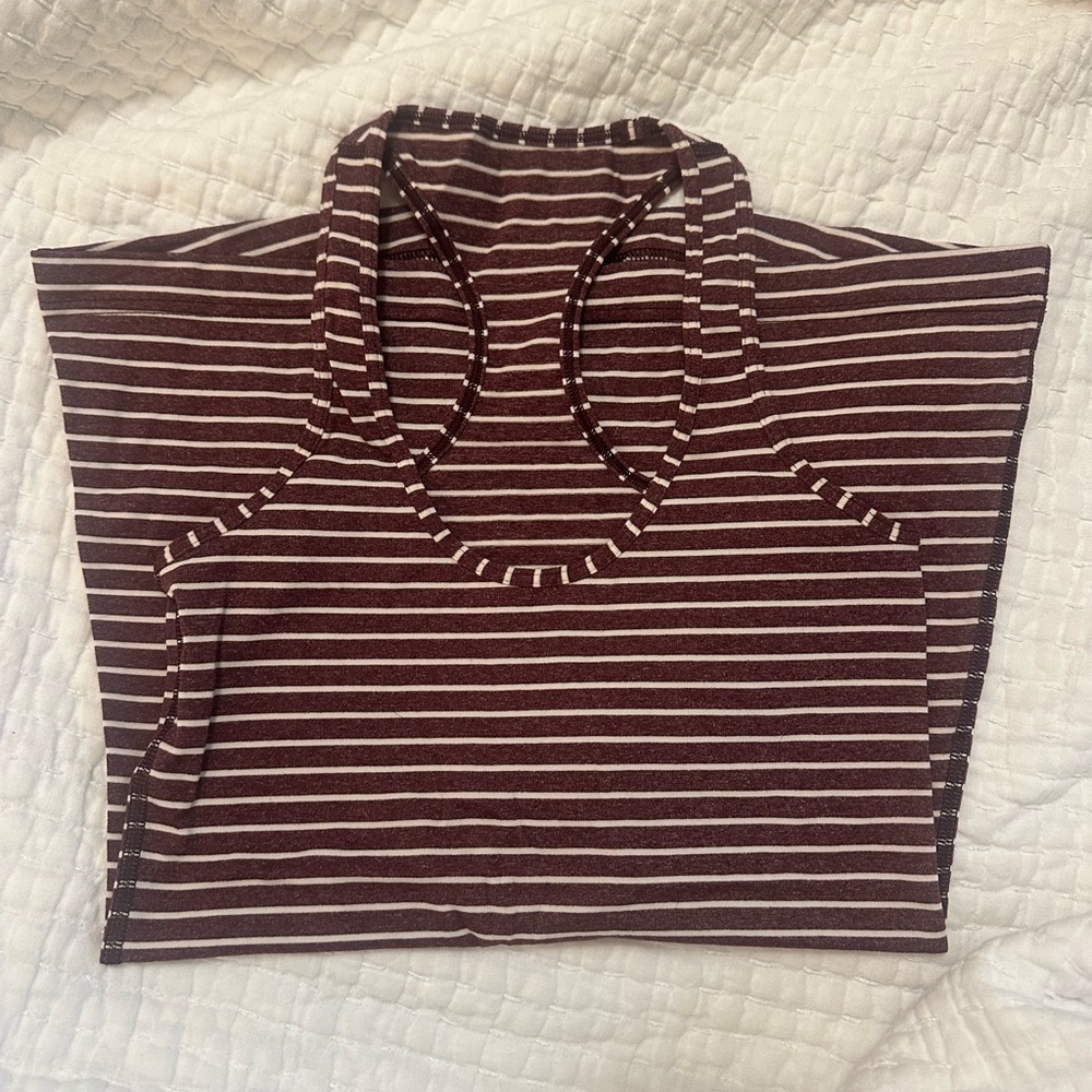 Lululemon Athletica Brown Striped Tank Top
